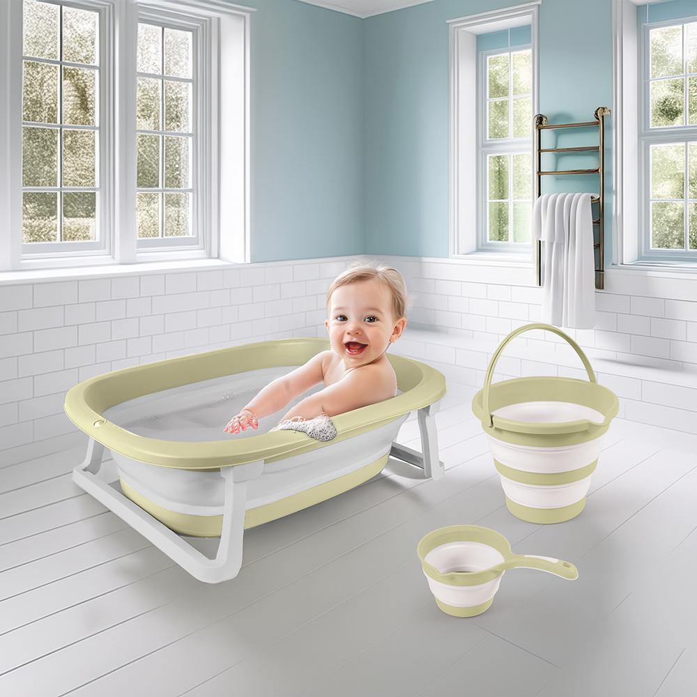 7273 KATLANABİLİR ÜÇLÜ BEBEK BANYO SETİ STONE GRİ