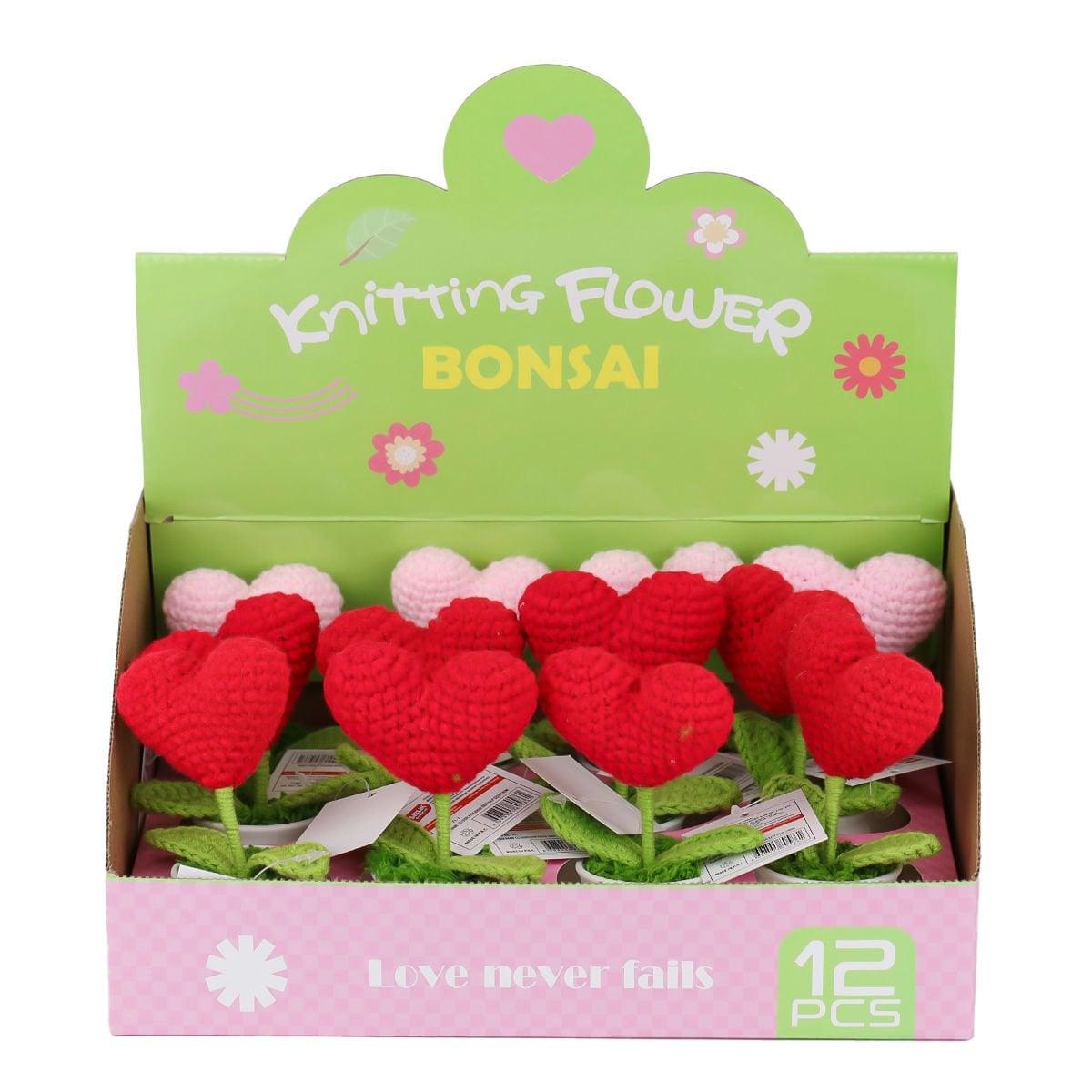FL-7 12Lİ Kroşe Örgü Saksıda Kalp -Birliktoys