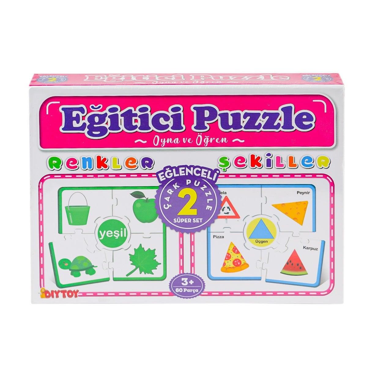 7194 Çark Puzzle Renkler Şekiller -Dıytoy