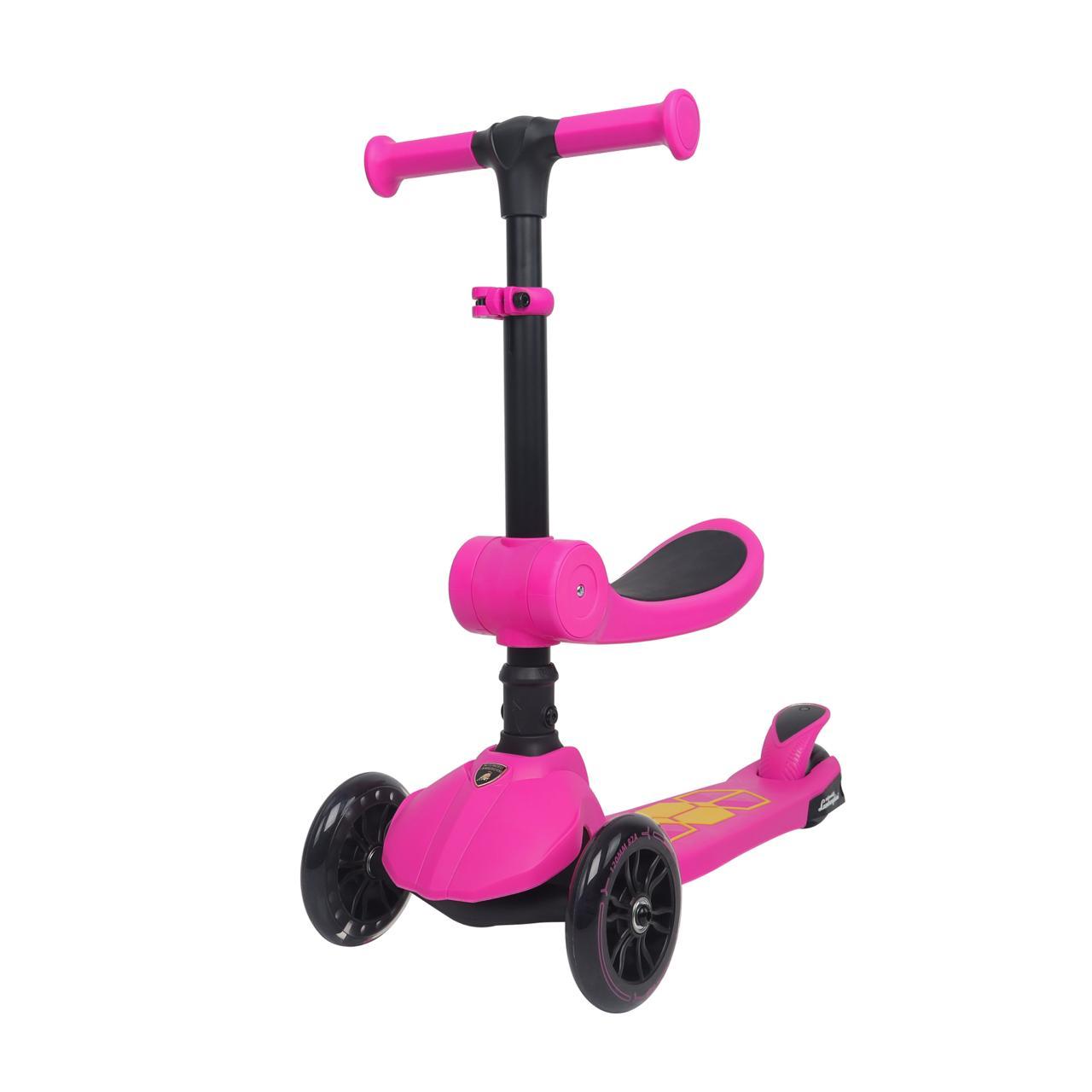 L52IN1-P LAMBORGHİNİ LİSANSLI KATLANIR OTURAKLI IŞIKLI SCOOTER PEMBE