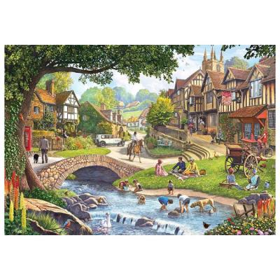 1000 Parça Summer Village Stream Puzzle