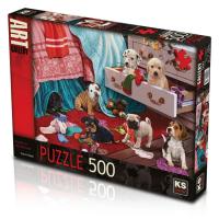 500 Parça Puppies in Bedroom Puzzle