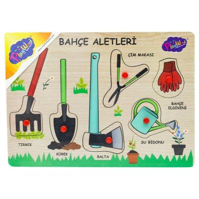 Ahşap Tutmalı Bahçe Aletleri Puzzle