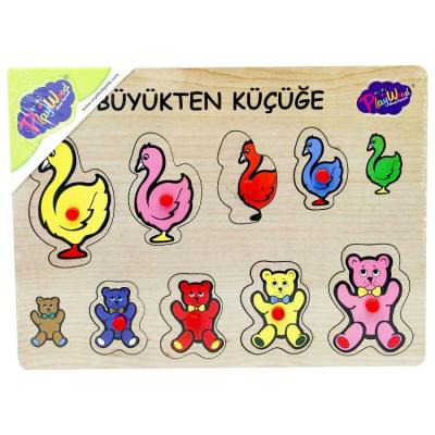 Ahşap Tutmalı Büyükten Küçüğe Puzzle