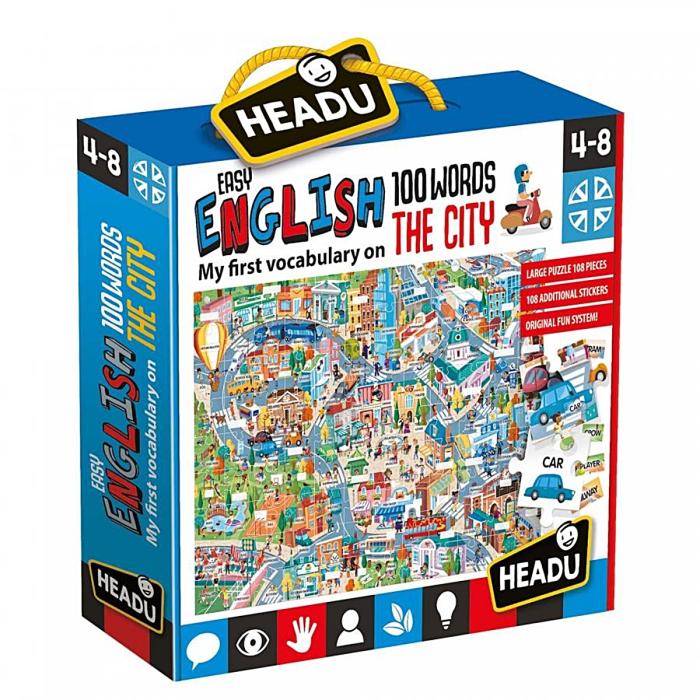 Headu 100 İngilizce Kelimeli Şehir Puzzle IT21000