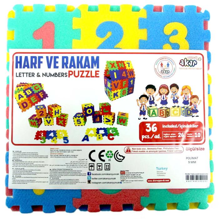 Polimat Harf ve Rakam Puzzle 36 Parça