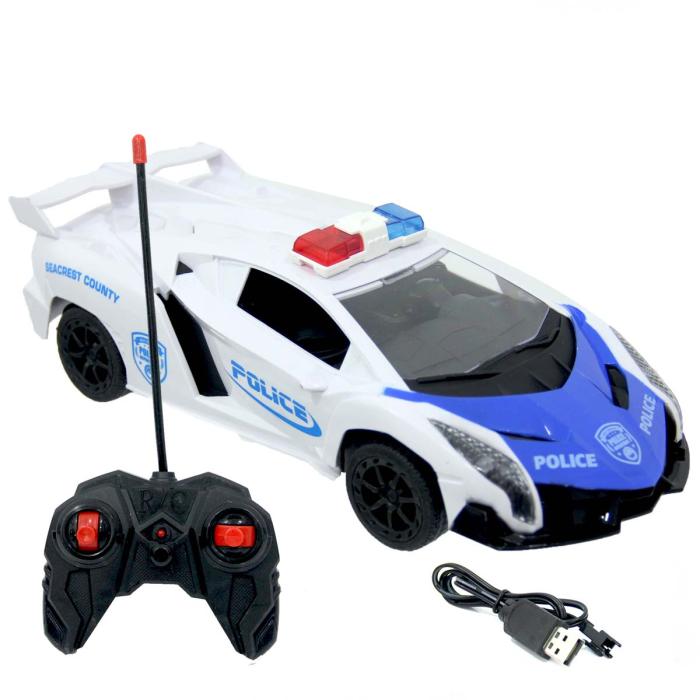 1:16 Racing Car Kumandalı Şarjlı Polis Arabası