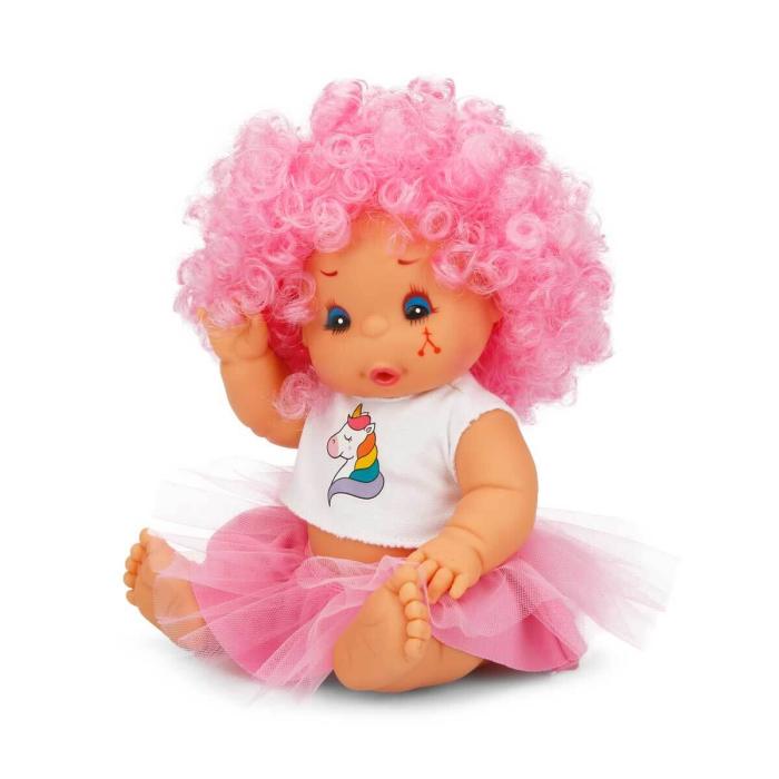 Afro Kıvırcık Renkli Saçlı Bebek