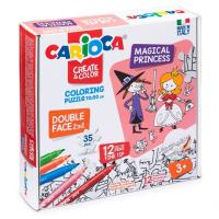 Carioca 35 Parça Boyanabilir Büyülü Prenses Çift Taraflı Puzzle