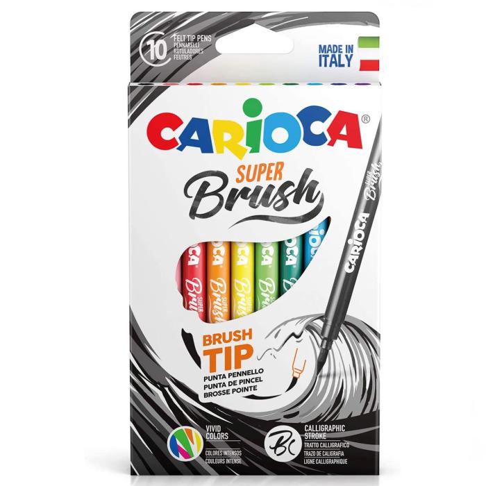 Carioca Keçeli Boya Süper Brush Fırça Uçlu 10'lu 42937
