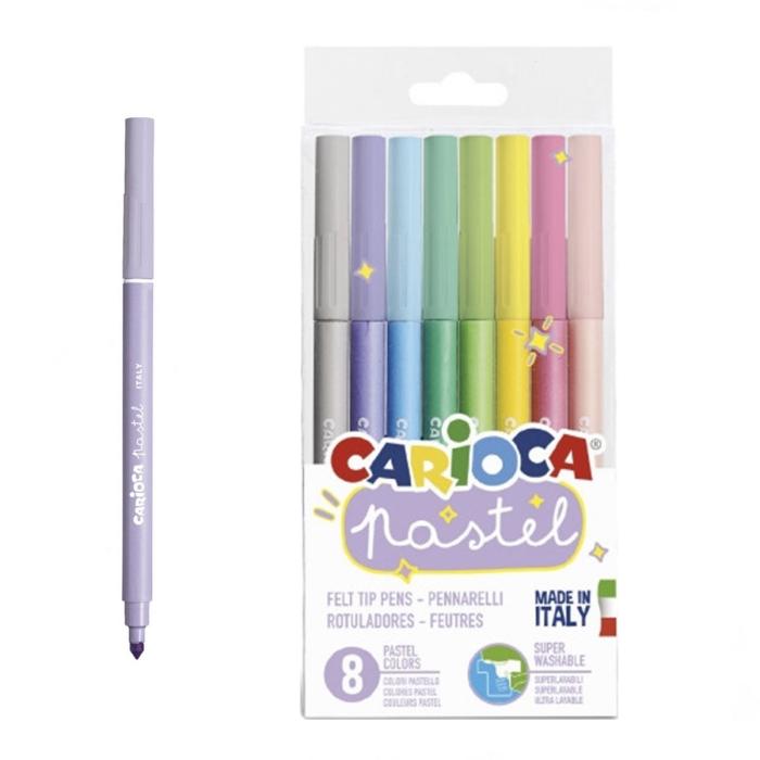 Carioca Pastel Süper Yıkanabilir Keçeli Boya Kalemi 8'li