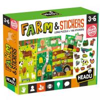 Headu Puzzle + Stickers The Farm MU24926