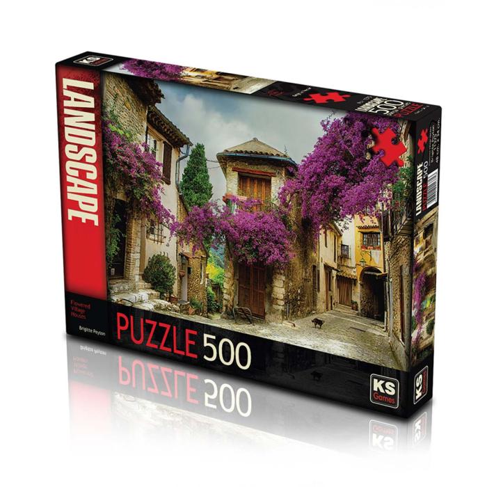 KS Flowered Village House 500 Parça Puzzle