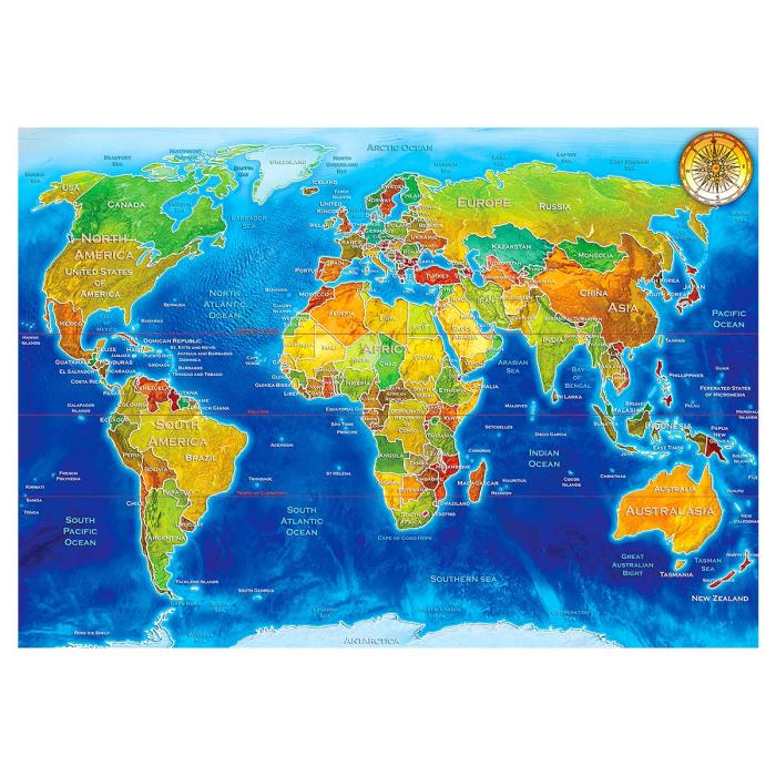 KS World Political Map 1500 Parça Puzzle