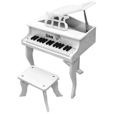 Lino Ahşap 30 Tuşlu Kuyruklu Beyaz Piyano