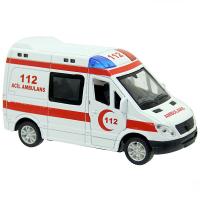 Pilli Işıklı Sesli 112 Metal Ambulans
