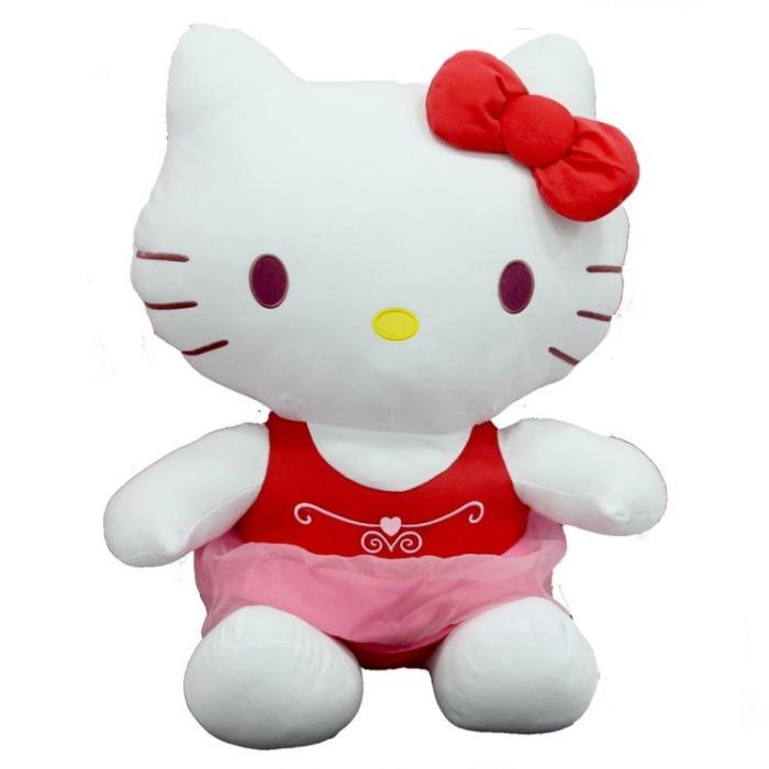 Sunman Peluş Hello Kitty Elbiseli Kurdeleli 70Cm