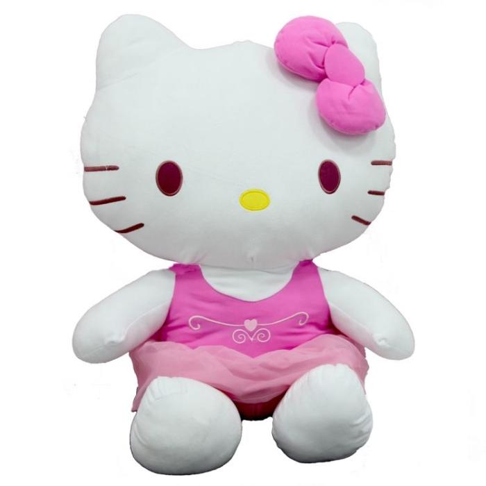 Sunman Peluş Hello Kitty Elbiseli Kurdeleli 50Cm